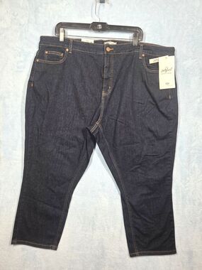 NEW WOMENS Dickies Skinny Perfect Shape Capri PLUS size 24 Summer Jort Denim